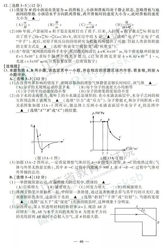 2019年高考物理真題及參考答案（江蘇卷）3