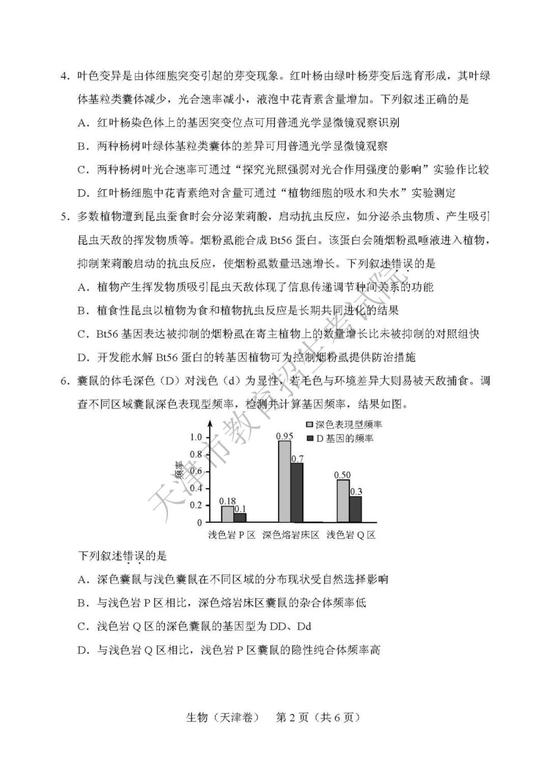 2019年高考理科綜合真題及參考答案（天津卷）19